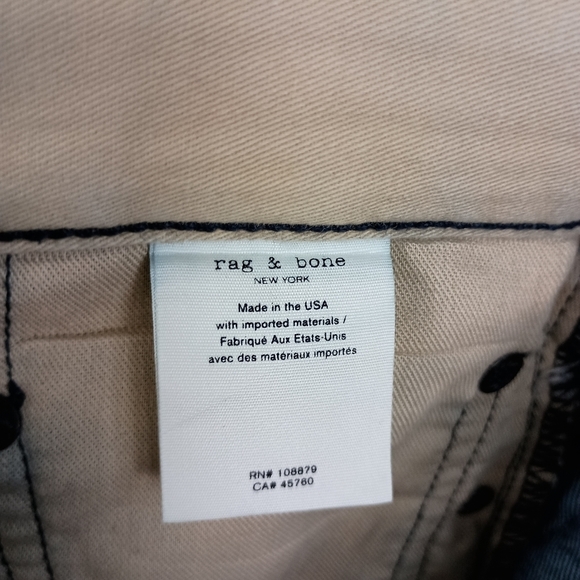 NWT Rag & Bone Maya High Rise Ankle Straight  Jean in Metallic Indigo $355 💙 24 - Picture 15 of 16